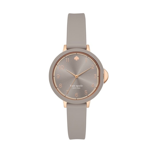 Ladies' Kate Spade Park Row Rose-Tone Strap Watch with Grey Dial New No Box - Picture 1 of 11